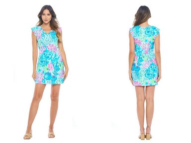 Coral Reef Escape Cap Sleeve Dress