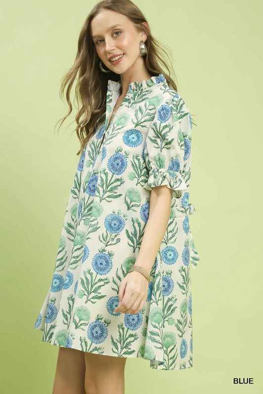 Indigo Bloom Cotton Dress