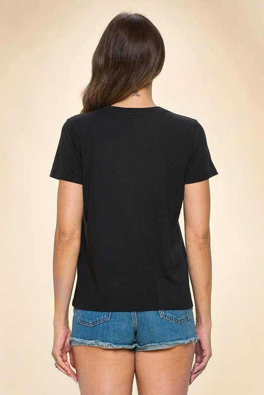 "Saved By Grace" Graphic Premium Cotton Reg. Fit Tee: BLACK