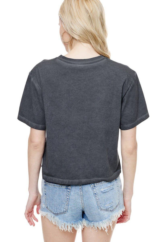 "Y'All Need Jesus" Graphic Faux Crop: BLACK