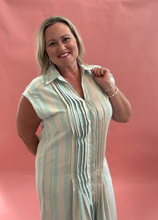 30A Days Cap Sleeve Shirt Dress