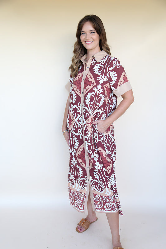 Cinnamon Patterned Dress
