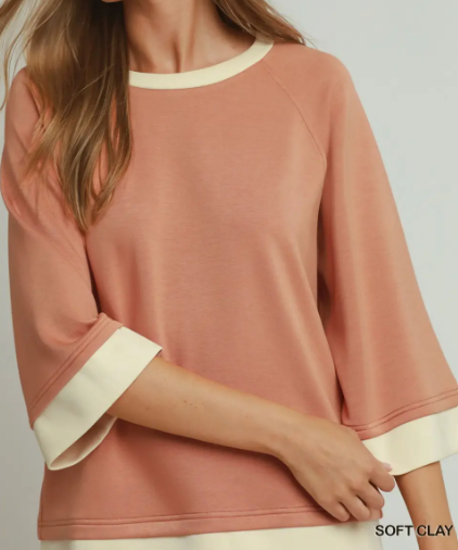 Clay LuxeKnit Color Block Top