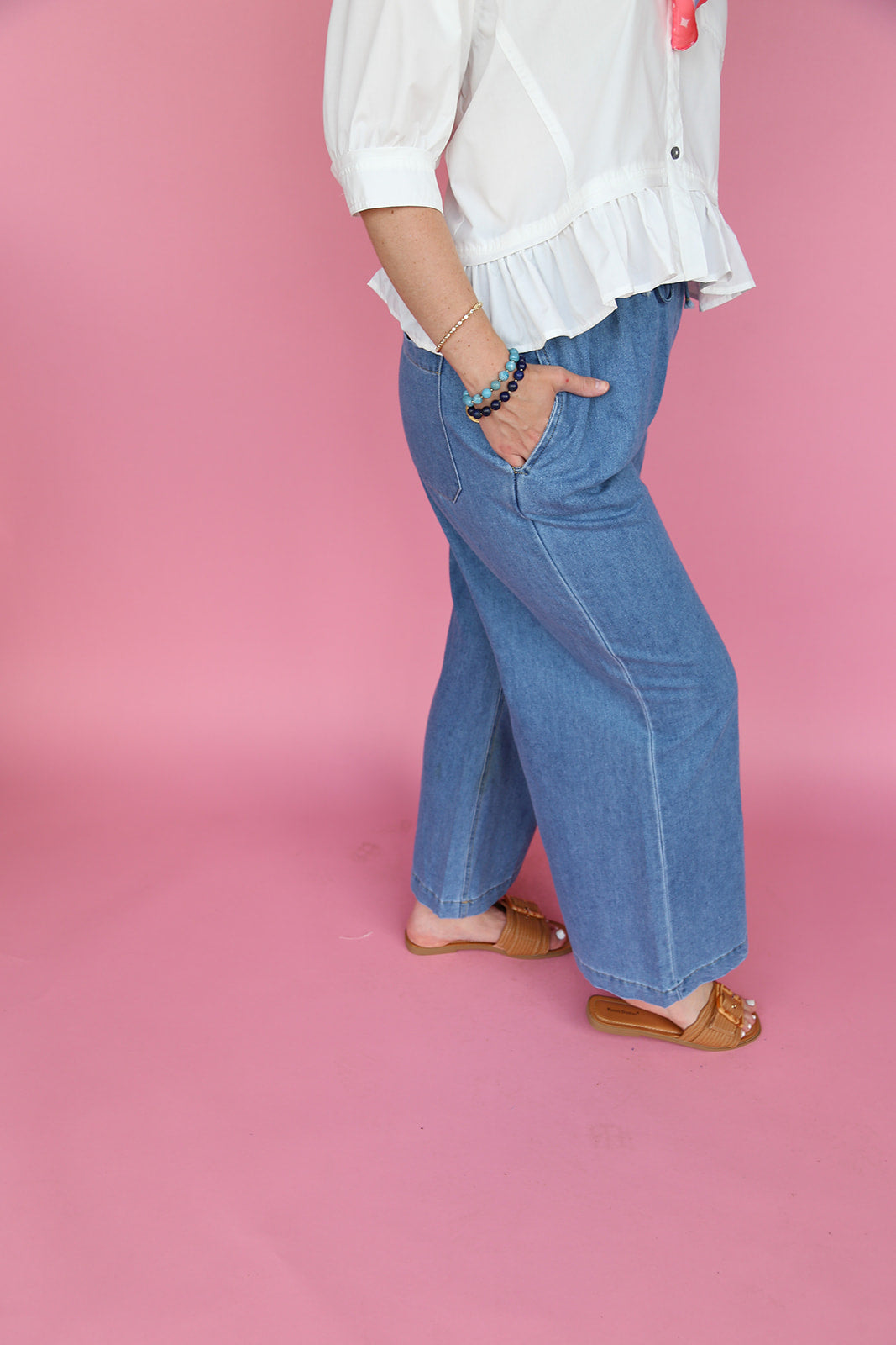 Wide Leg Denim Pants