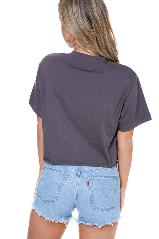 "Grace Upon Grace" Graphic Faux Cropped Tee: INK