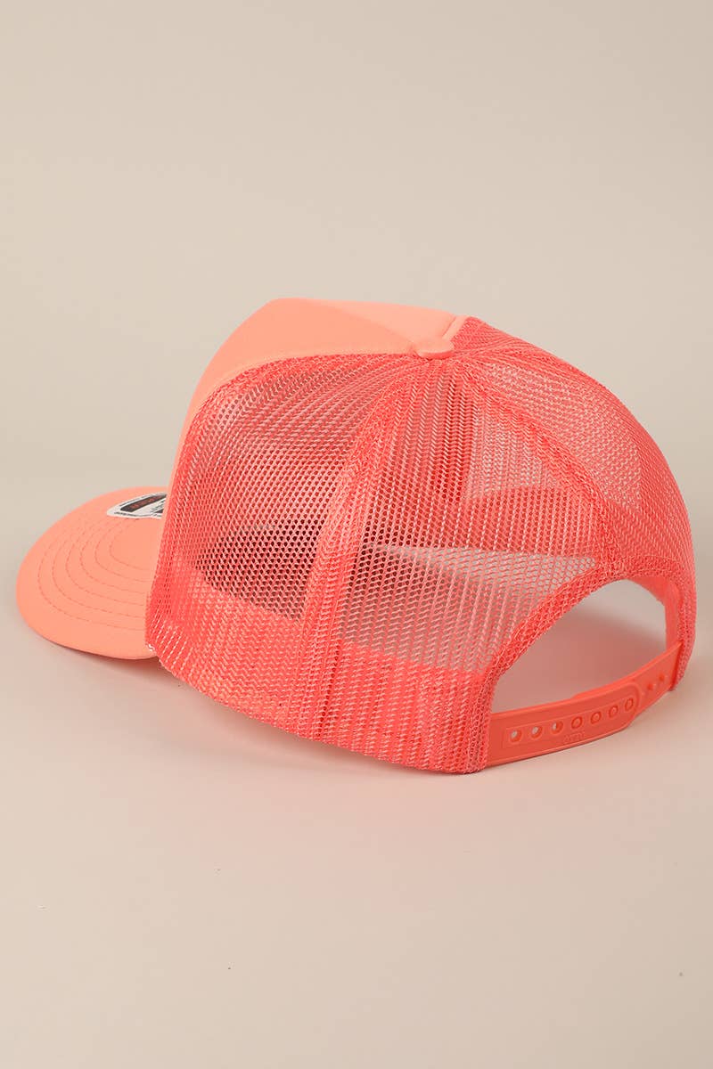 "With God All Things Are Possible" Mesh Back Trucker: CORAL