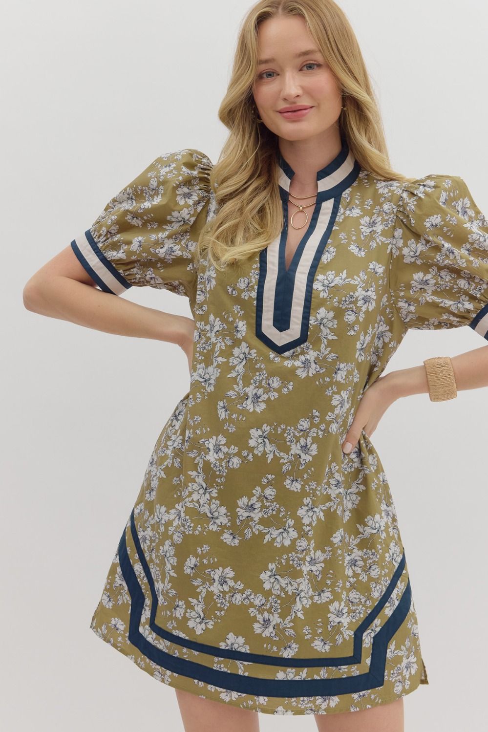 Tammi Floral Print Dress with Short Puff Sleeve