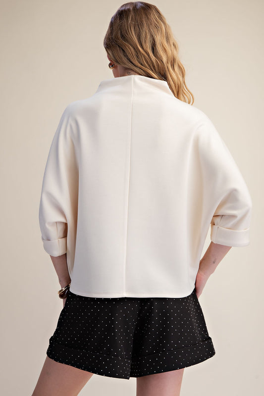 Ivory Mock Neck Top