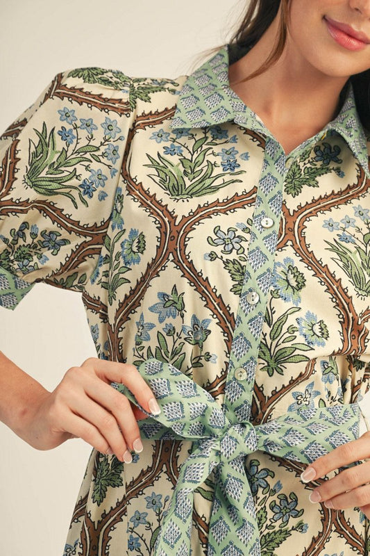 Sage Garden Midi Dress