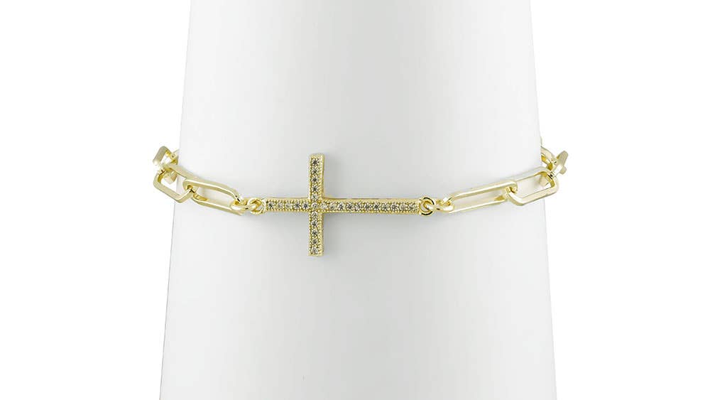 Gold Cross Bracelet