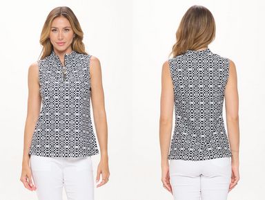 Geometric Glam Black & White Top