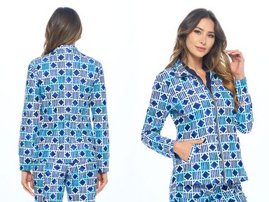 Coastal Mosaic Zip Up Jacket