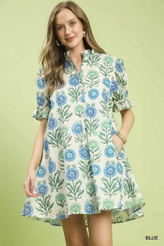 Indigo Bloom Cotton Dress