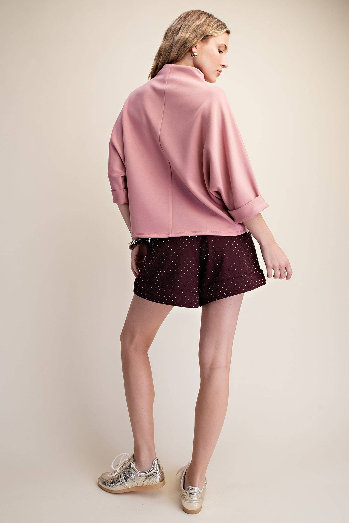 Mock Neck Sweatshirt: Black / M