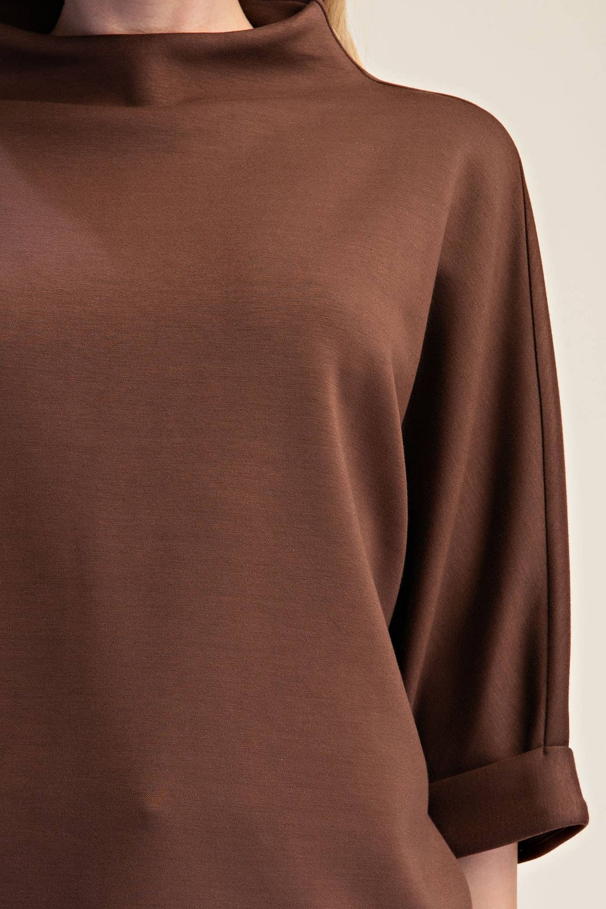 Mock Neck Sweatshirt: Black / L