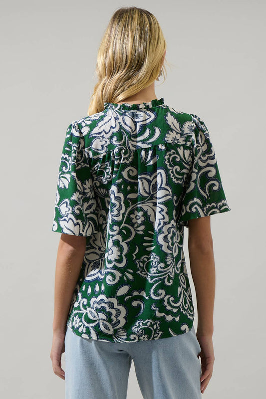 Kendall Floral Ruffle Top