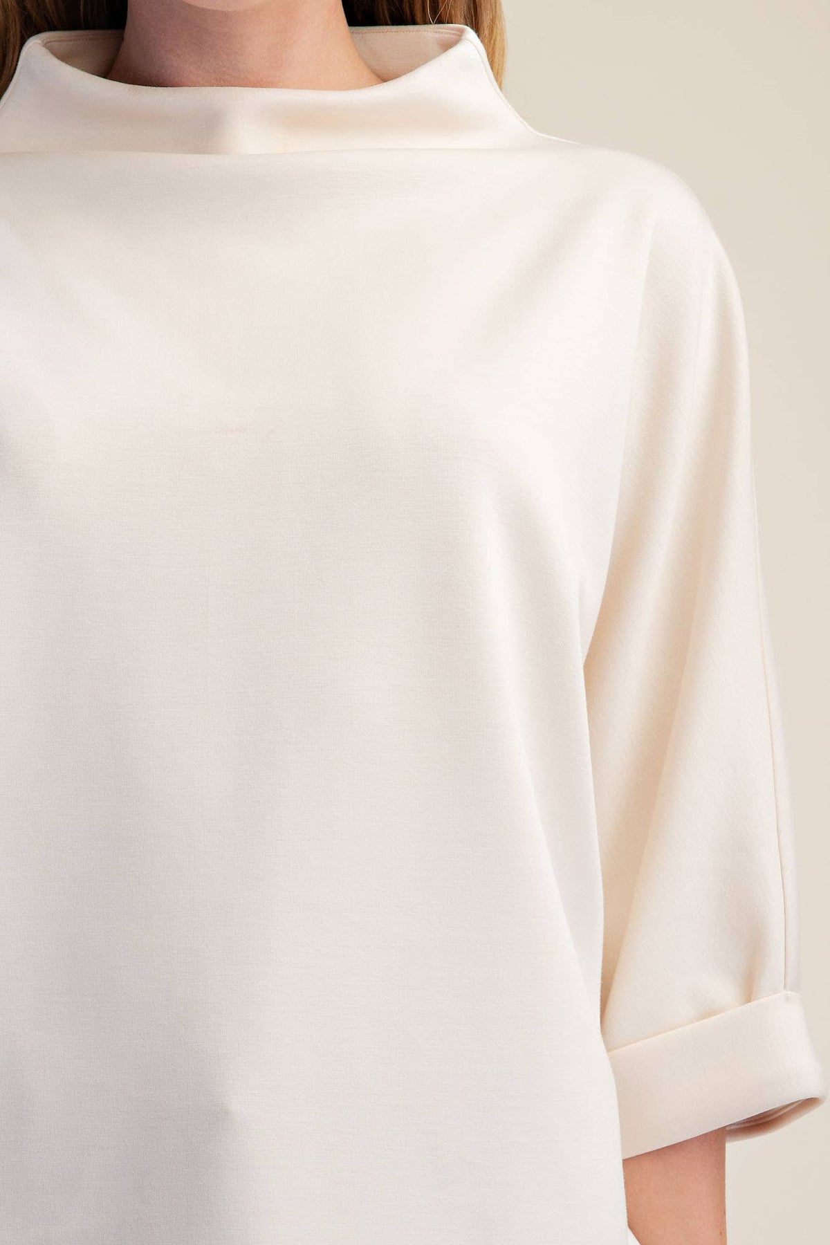 Mock Neck Sweatshirt: Black / M