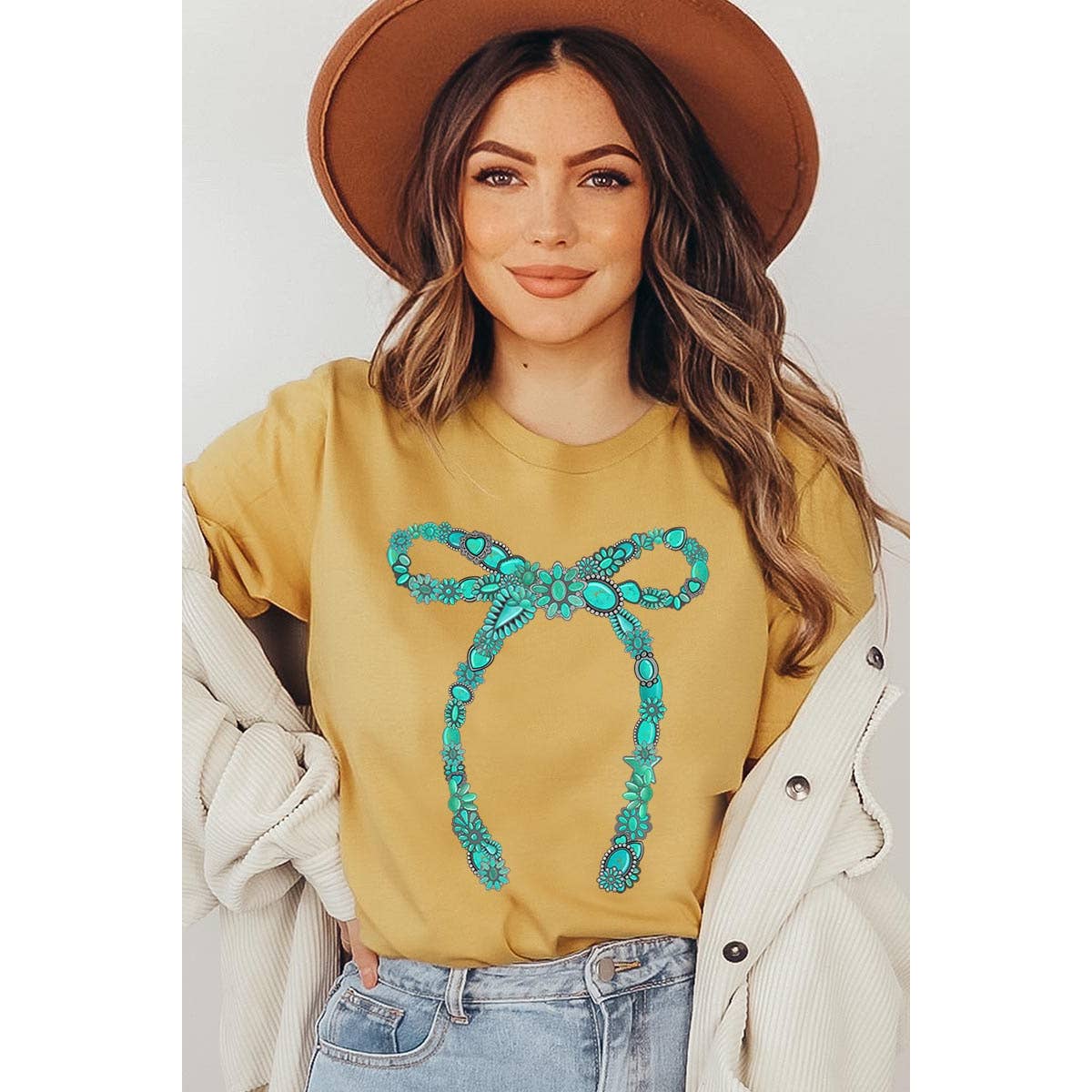 Turquoise Bow Tee