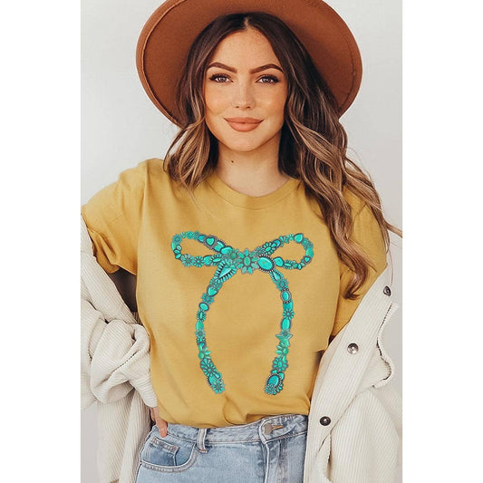 Turquoise Bow Tee