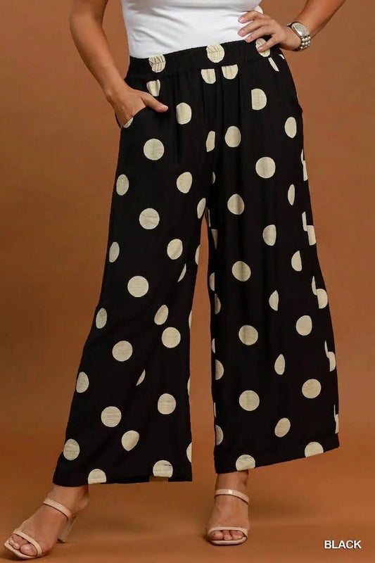 Black & Cream Polka Dot Pants