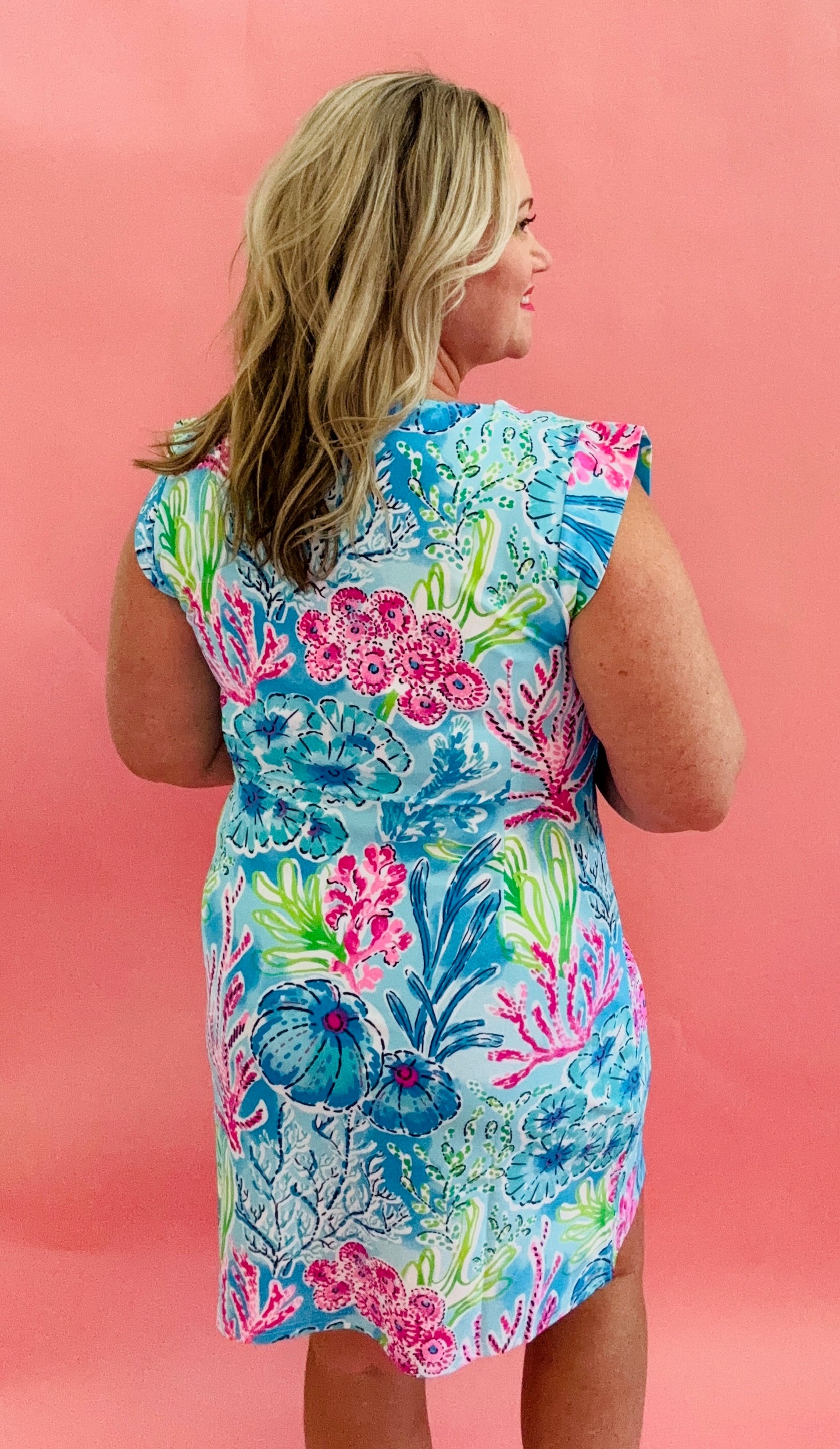 Coral Reef Escape Cap Sleeve Dress