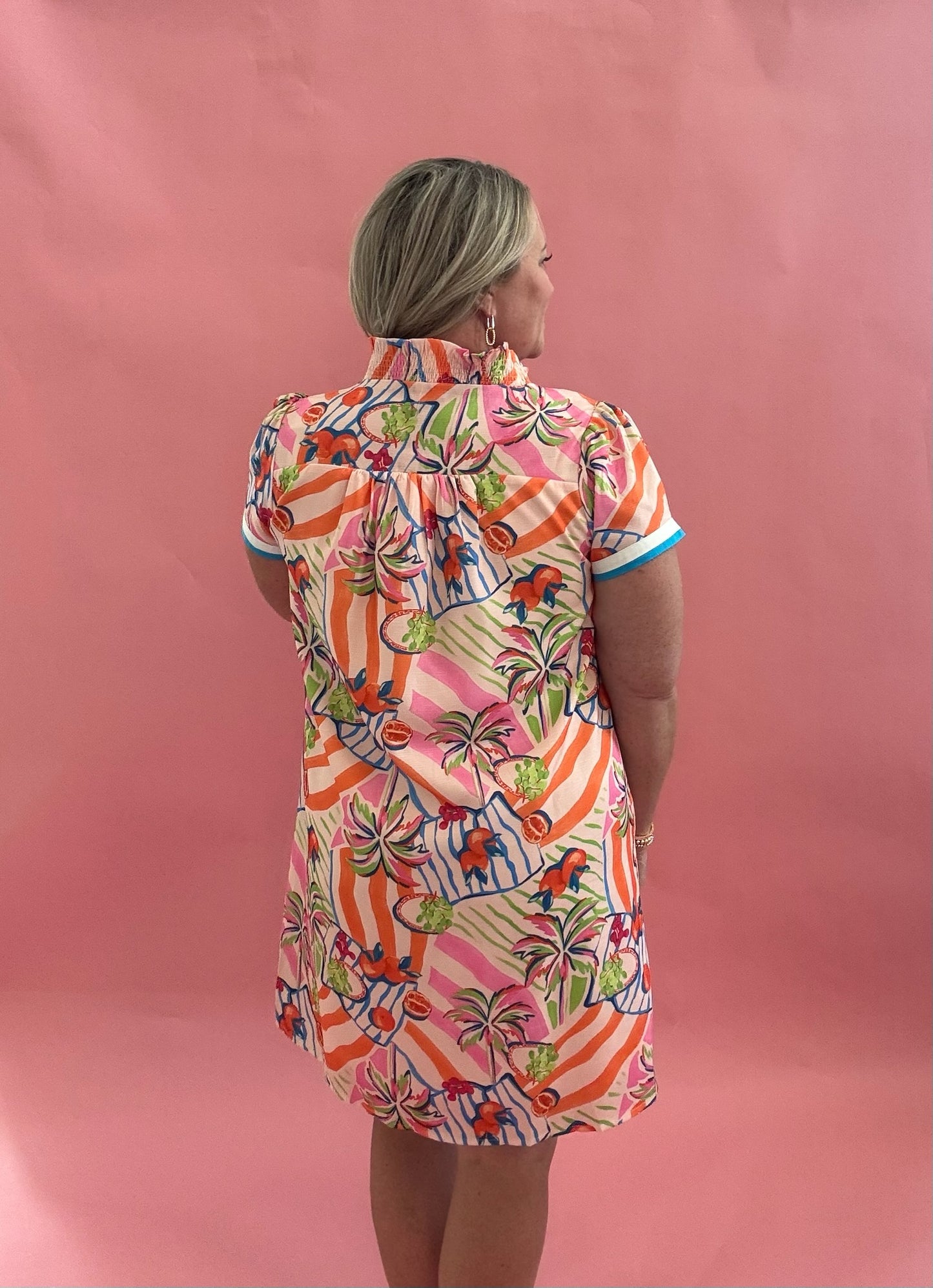 Tropical Print Shift Dress