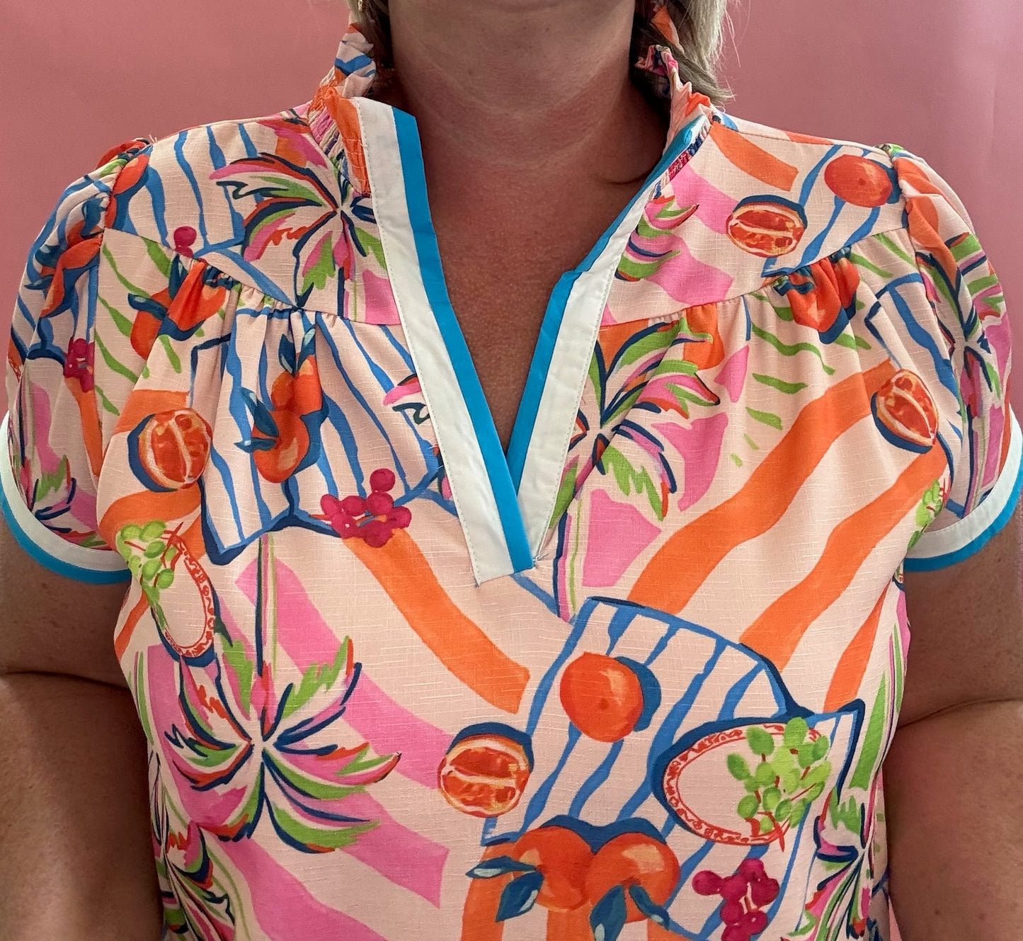 Tropical Print Shift Dress