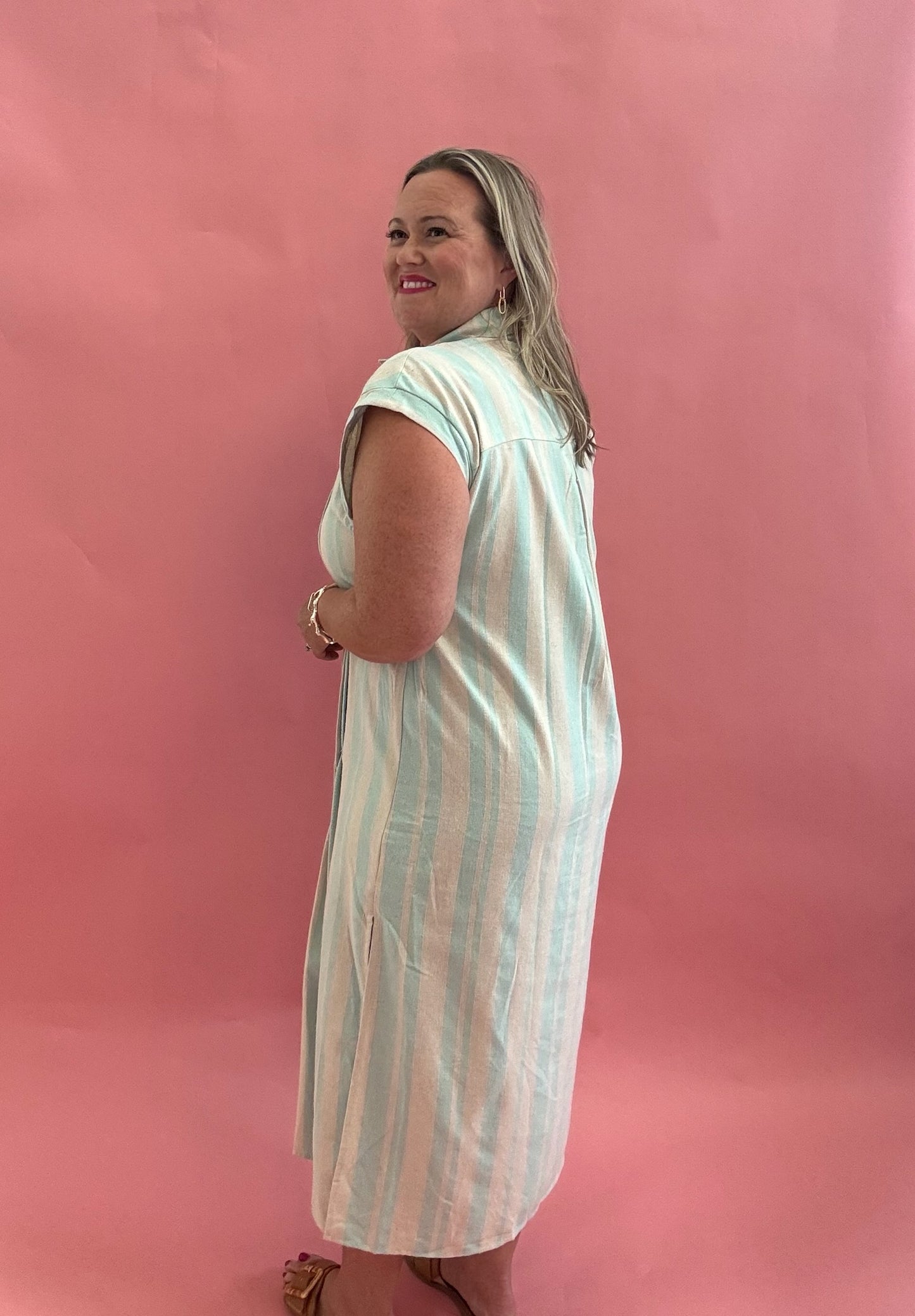 30A Days Cap Sleeve Shirt Dress