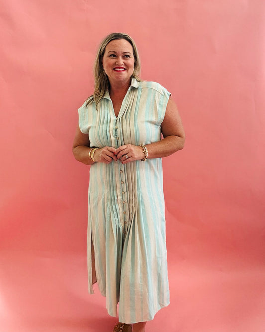 30A Days Cap Sleeve Shirt Dress