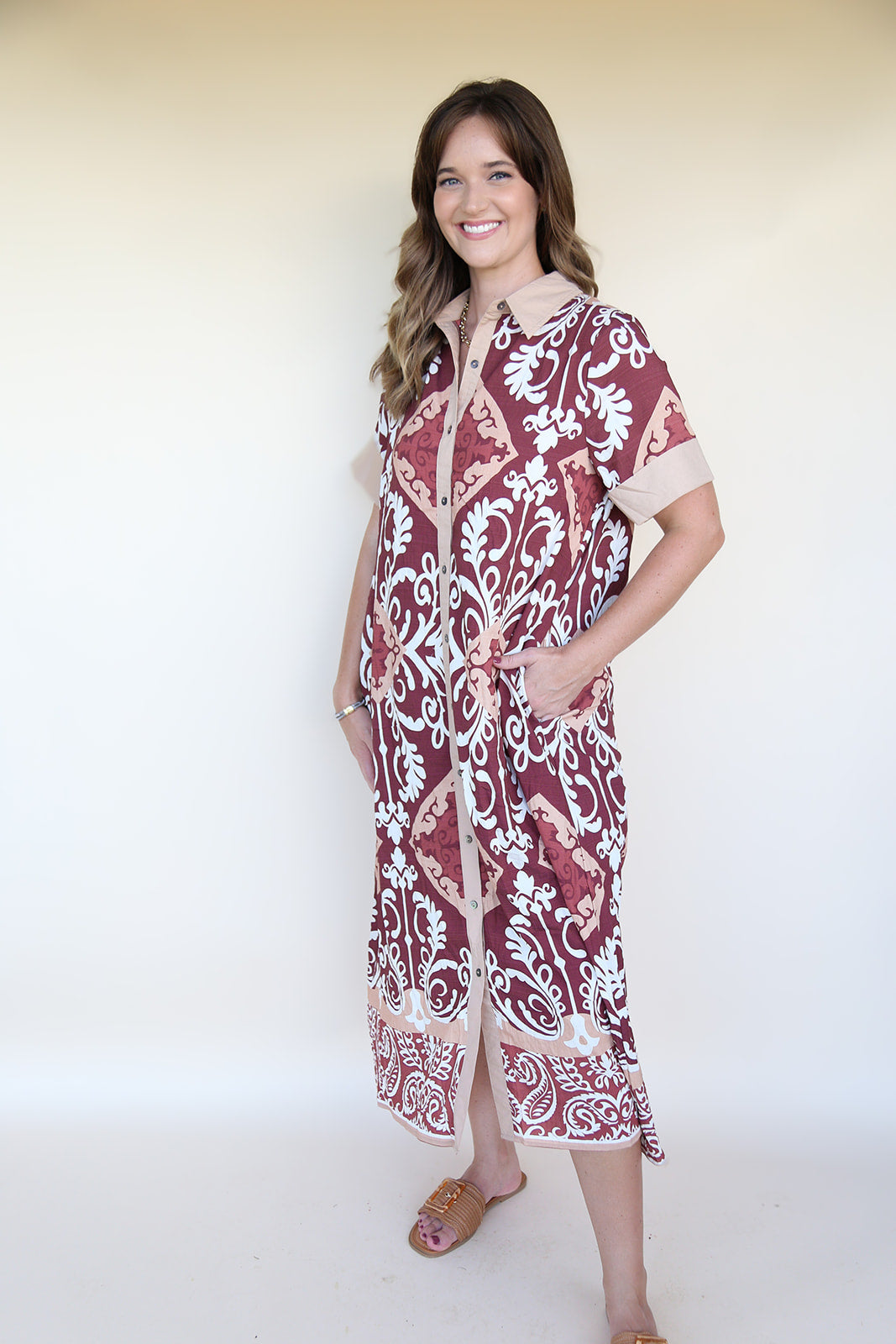 Cinnamon Patterned Dress