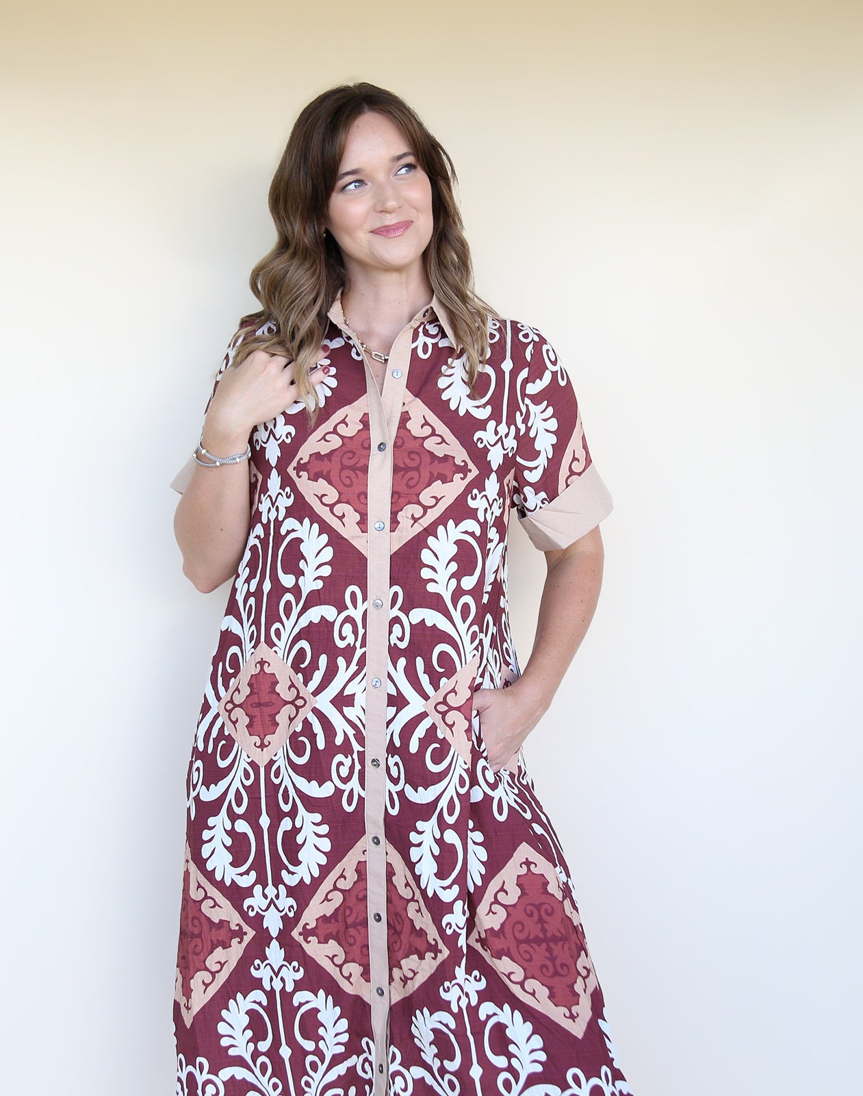 Cinnamon Patterned Dress