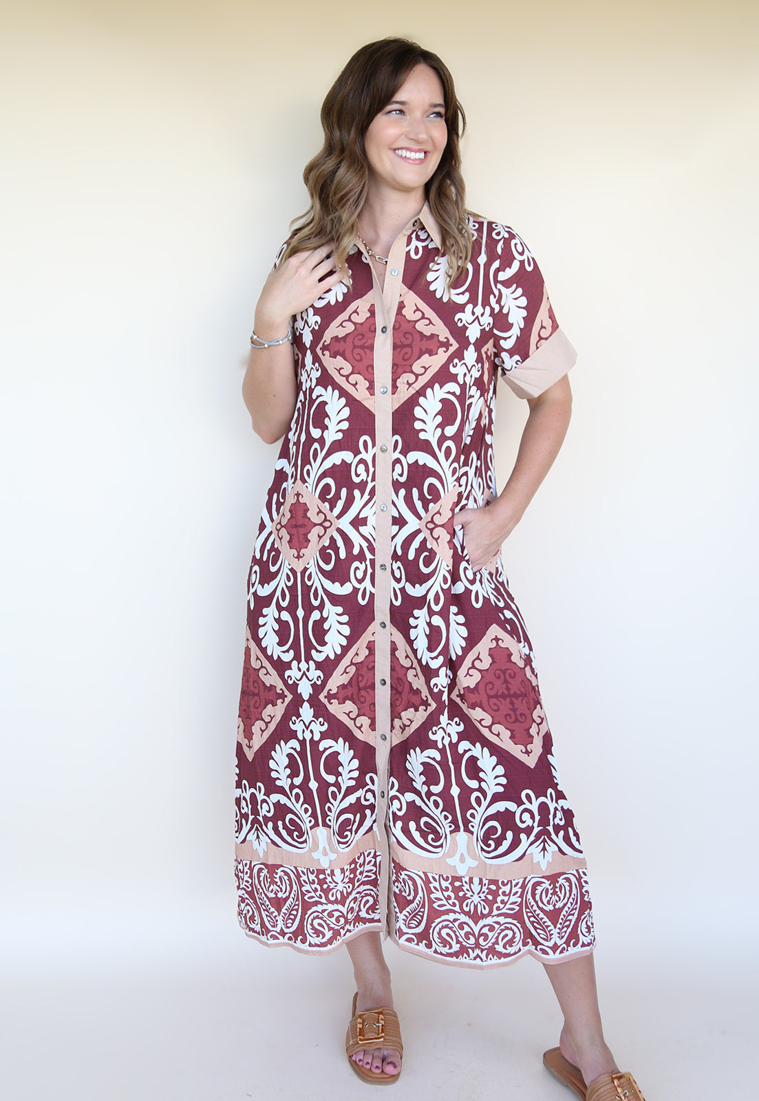 Cinnamon Patterned Dress