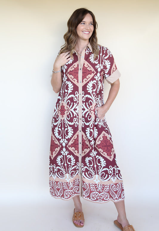 Cinnamon Patterned Dress