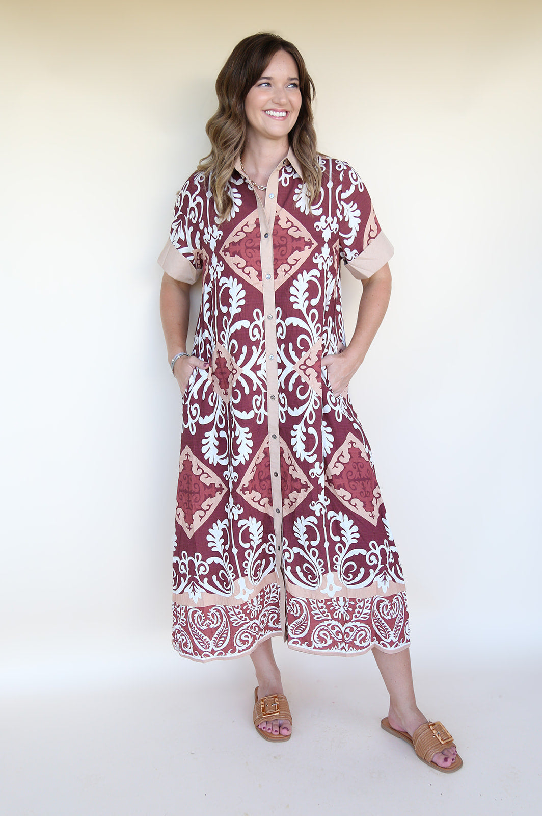 Cinnamon Patterned Dress