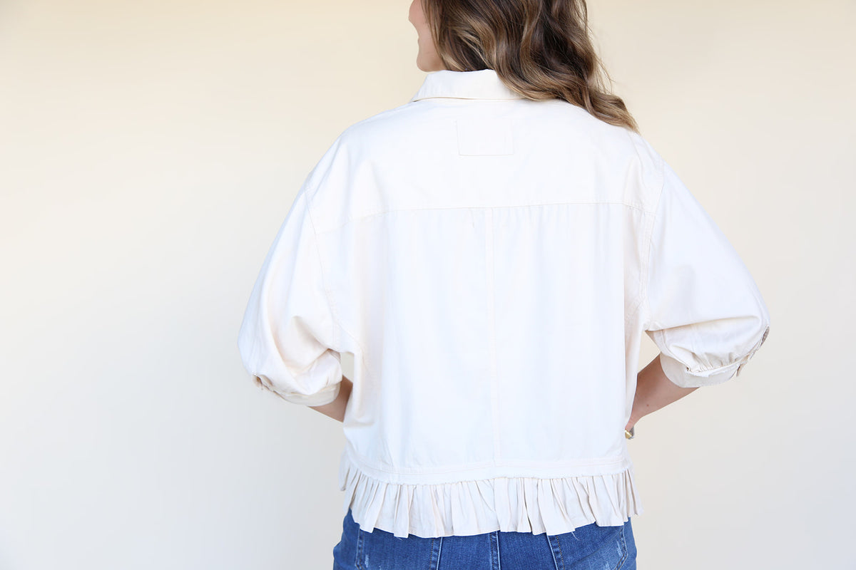 Bone Ruffled Oxford