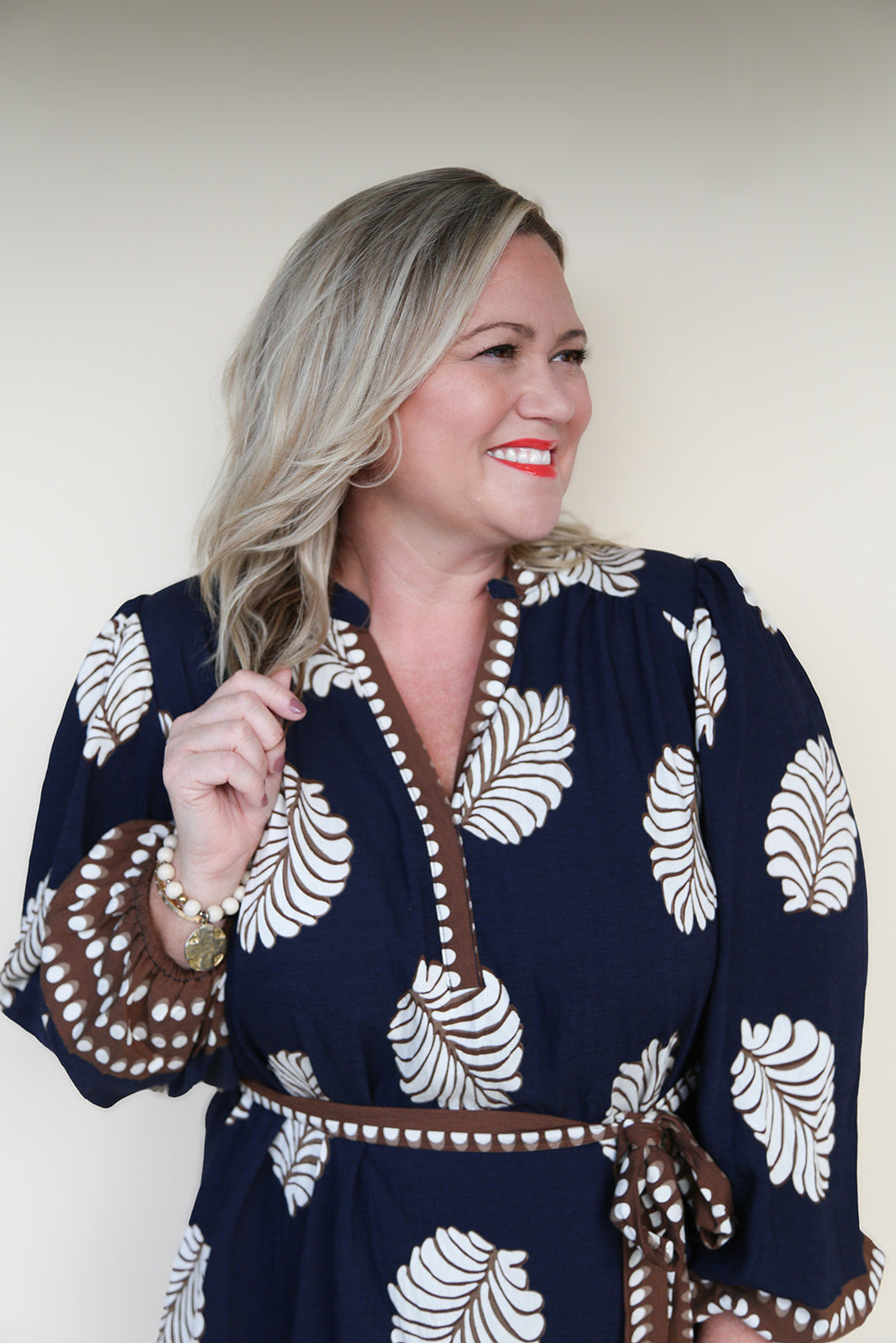 Midnight Palm Border Print Midi Dress