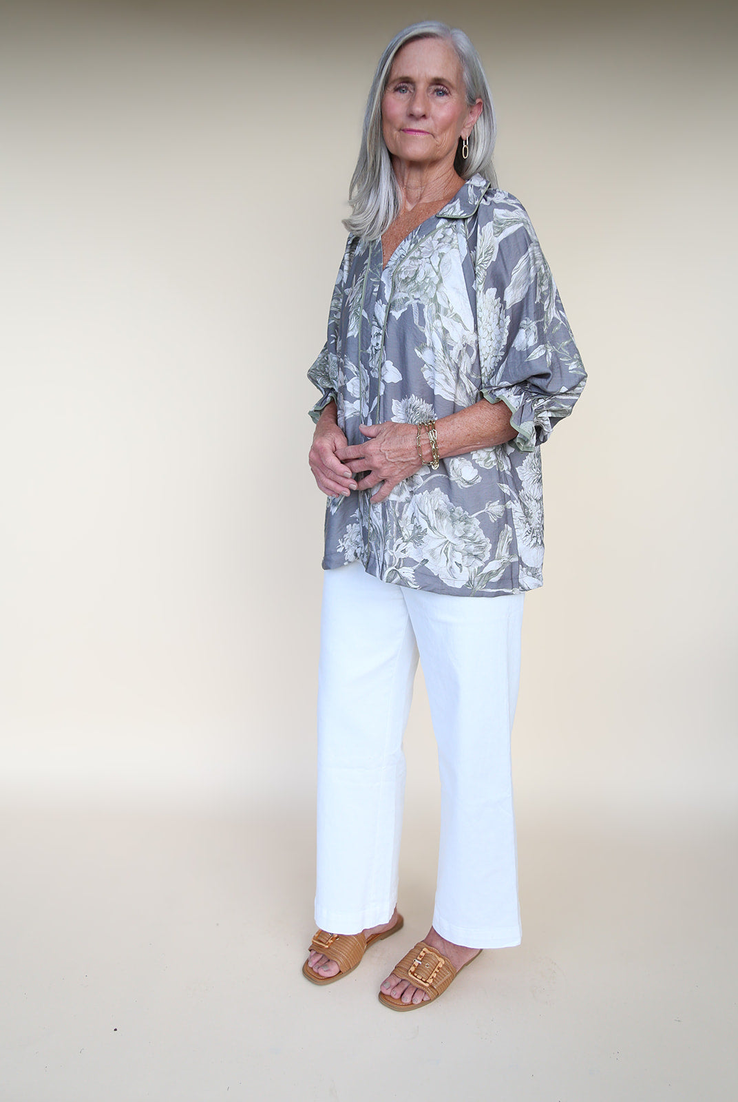 Winter White Stretchy Cropped Denim Pants