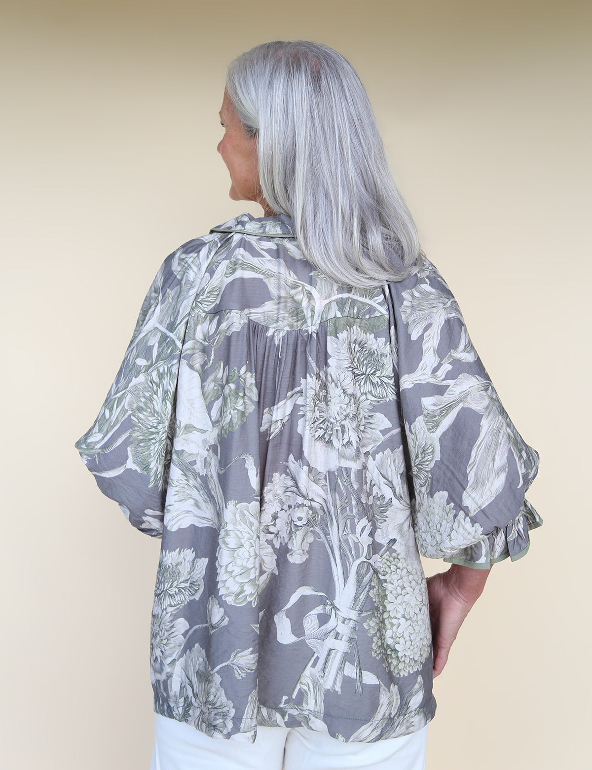 Falling for Florals Neutral Blouse