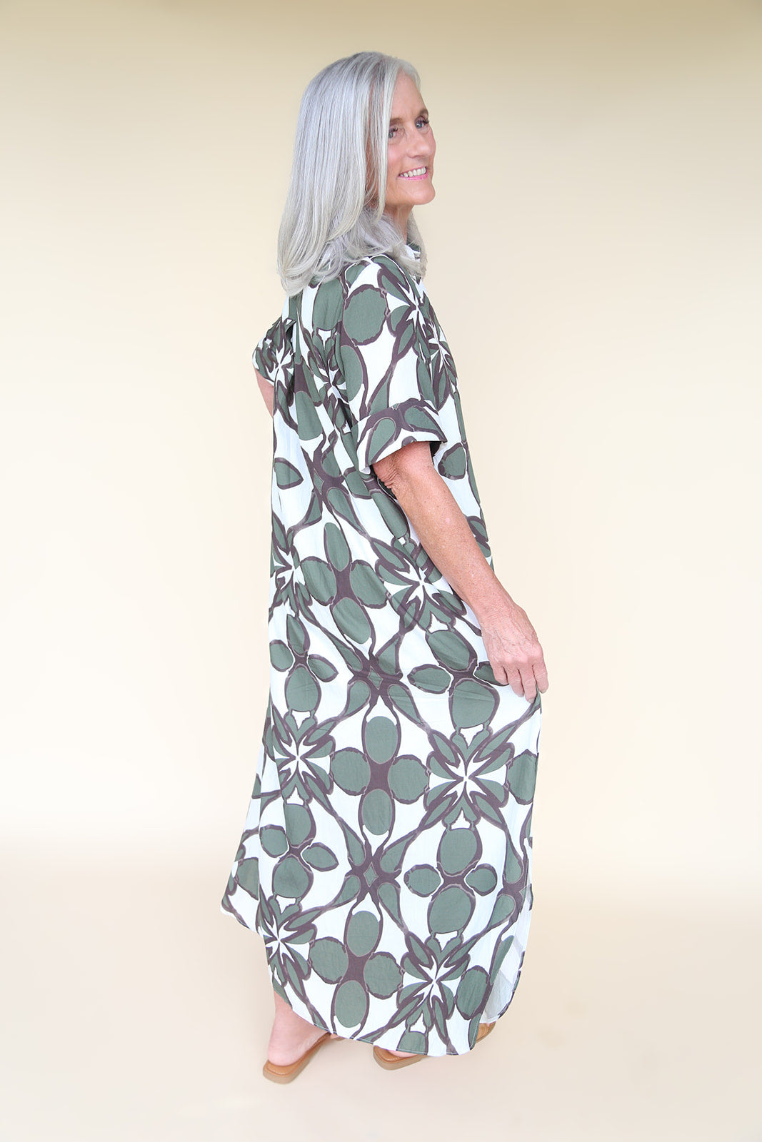 Laurel Dress with Gold Buttons