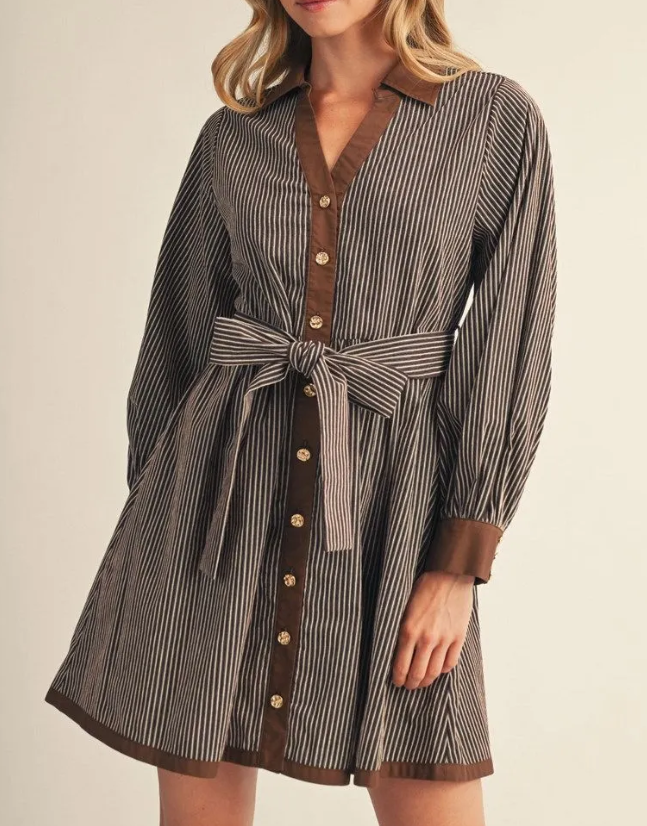 Chestnut Charm Collared Dress