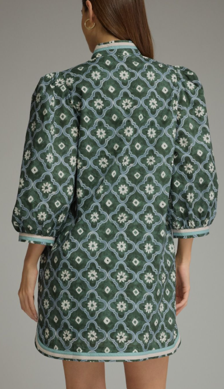Green Floral Print Tunic Dress
