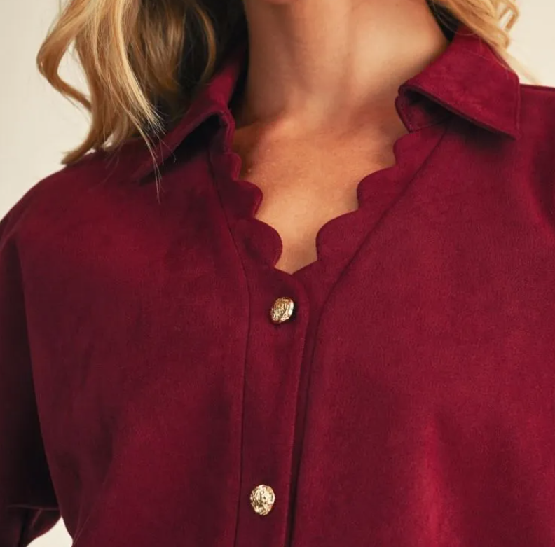 Burgundy Seude-Feel Dress