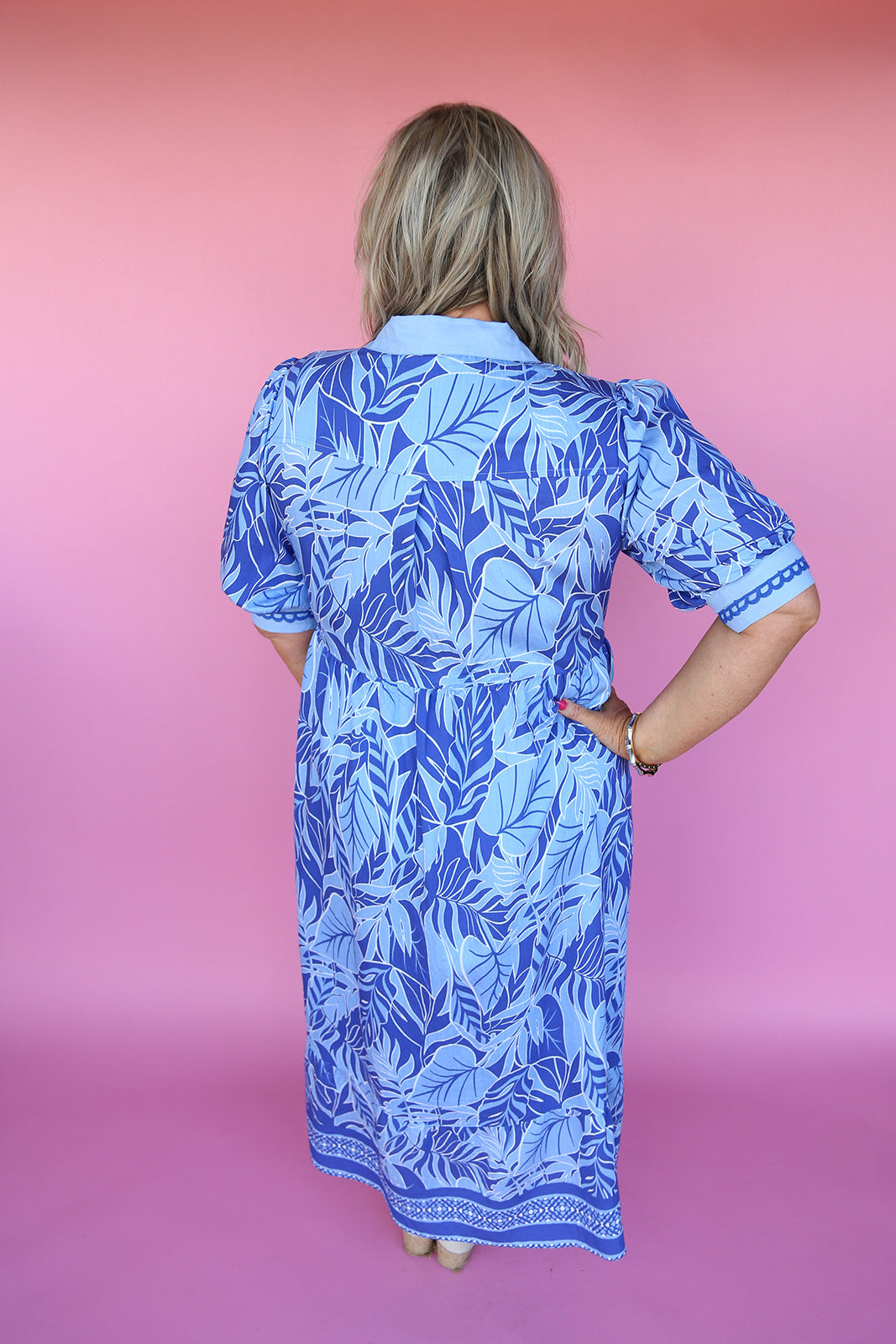 Blue Tropics Dress (Plus)