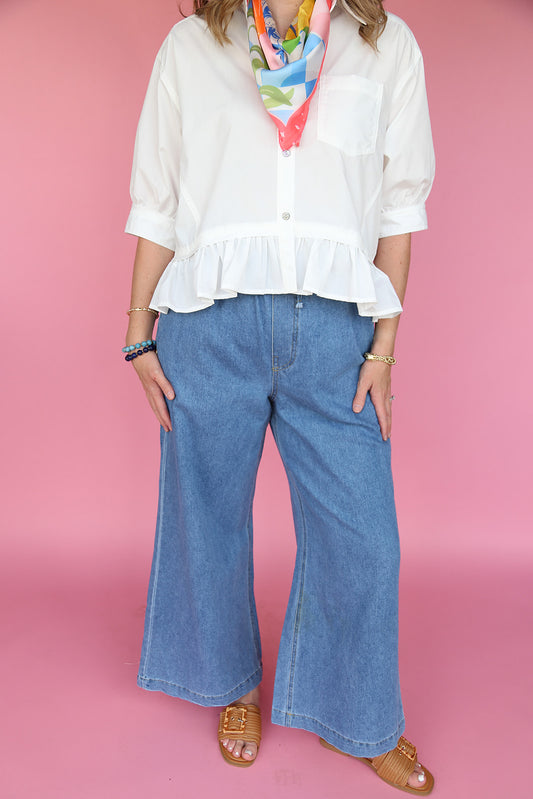 Wide Leg Denim Pants