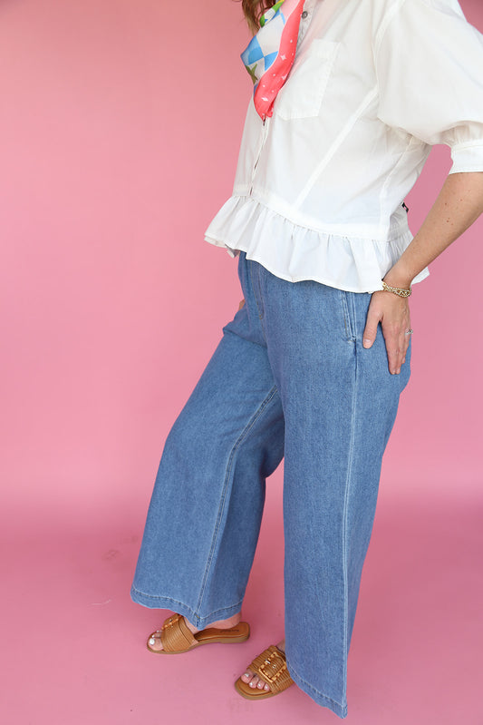 Wide Leg Denim Pants