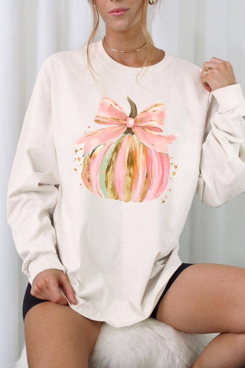 Pastel Pumpkin L/S Tee-Natural