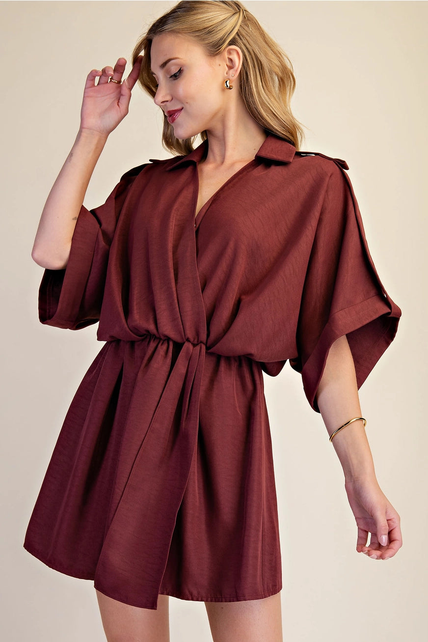 Wine Down Wrap Dress