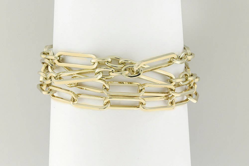 Chic Multi-Row Paper Clip Bracelet