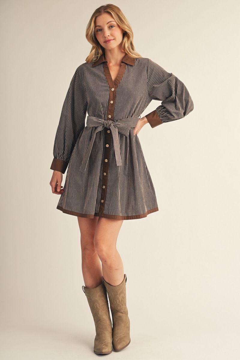 Chestnut Charm Collared Dress