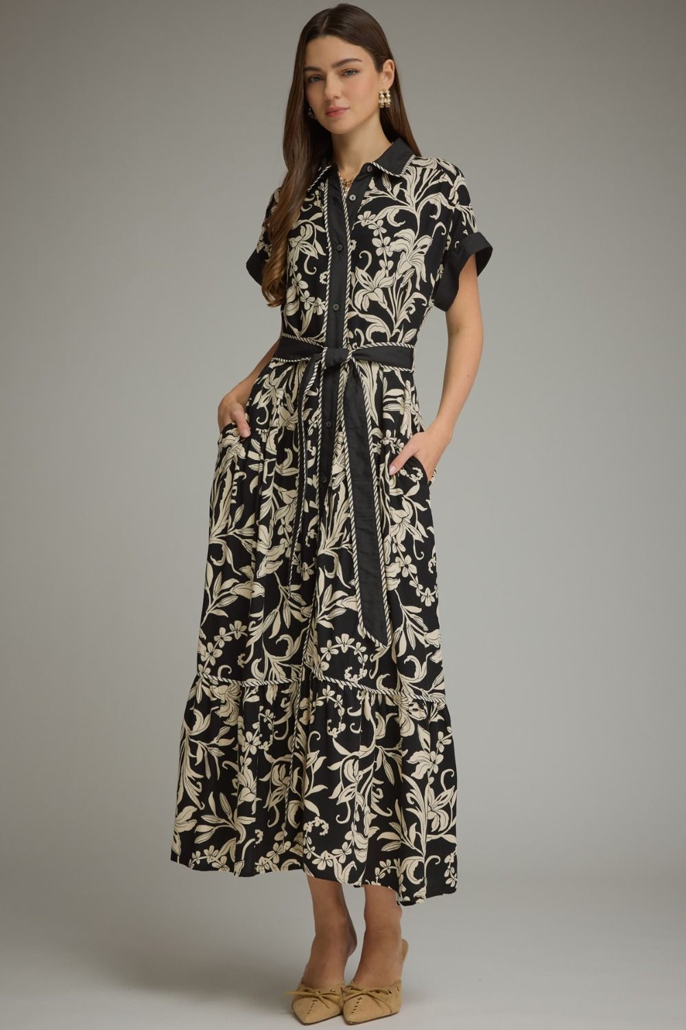 Midnight Garden Dress Midi Dress